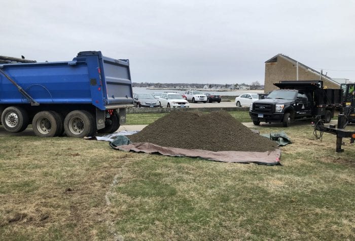 Stone aggregate delivery by Lombardi Sand and Gravel