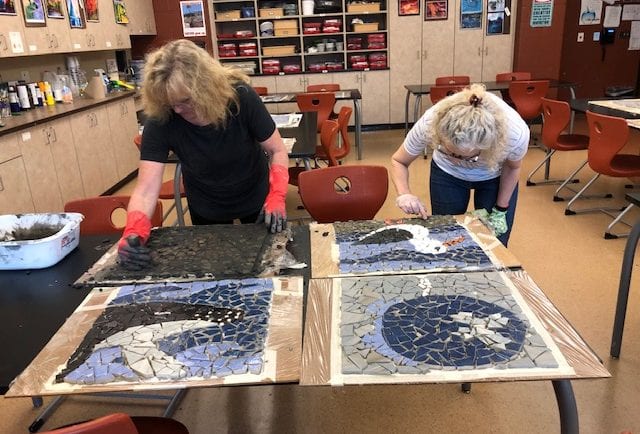 Shelly and Mary busy at work