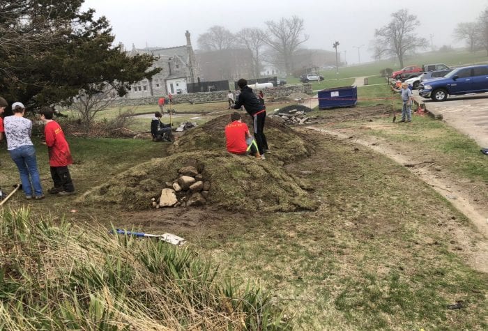 Tale of Berm Whale is shaped and lined with rocks