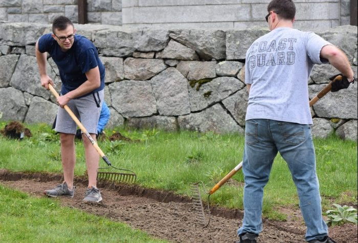 Andrew and Cordell leveling the aggregate